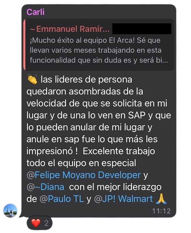 Cliente Walmart — reconocimiento por velocidad y calidad del trabajo